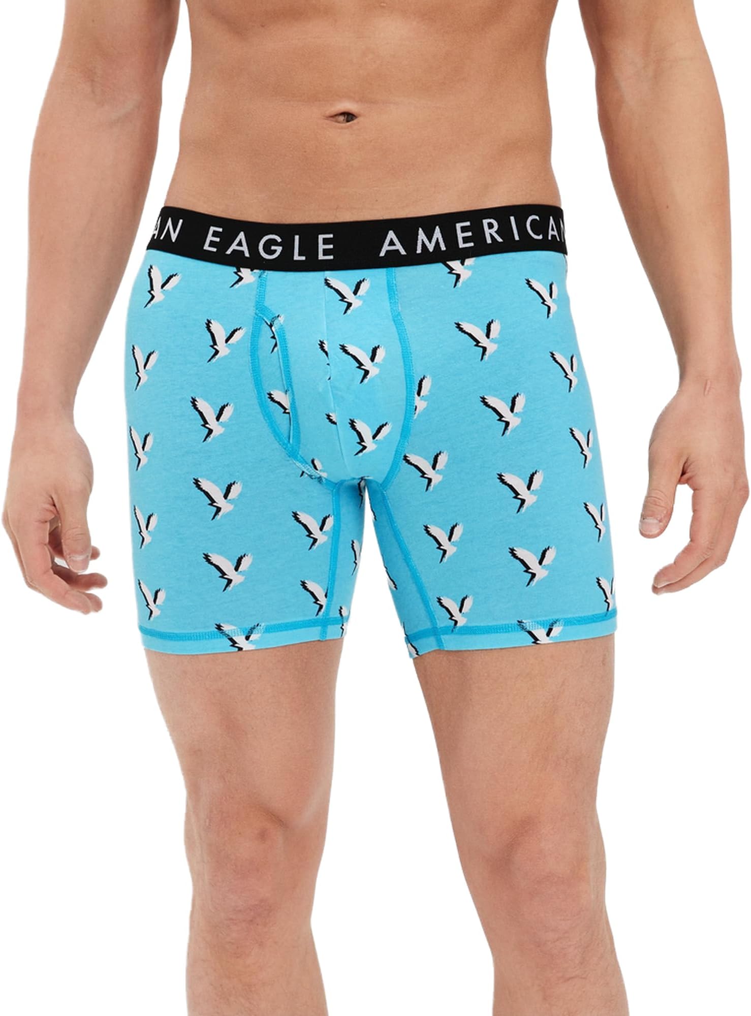 American EagleMens U-0235-1452-401 Aeo Shadow Eagle 6' Classic Boxer Brief Xs Light Blue