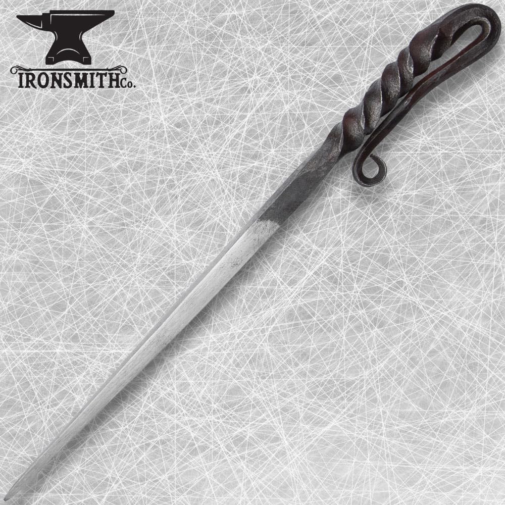 Ironsmith Co. Hand-Forged Medieval Dining Set | Includes High Carbon Steel Knife, Fork, Spoon And Skewer | Great for Costumes or Re-Enactments | Leather Storage Case Included