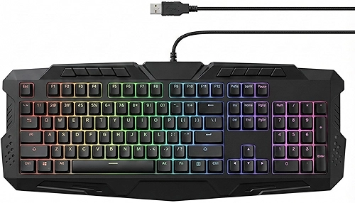 Teclado Gamer Mecânico RGB com Iluminação Ajustável, Teclas de Resposta Rápida, Layout ABNT2, Conexão USB com Fio, Atalhos Multimídia, Design Ergonômico Ideal para Jogos, Escritório, PC e Notebook
