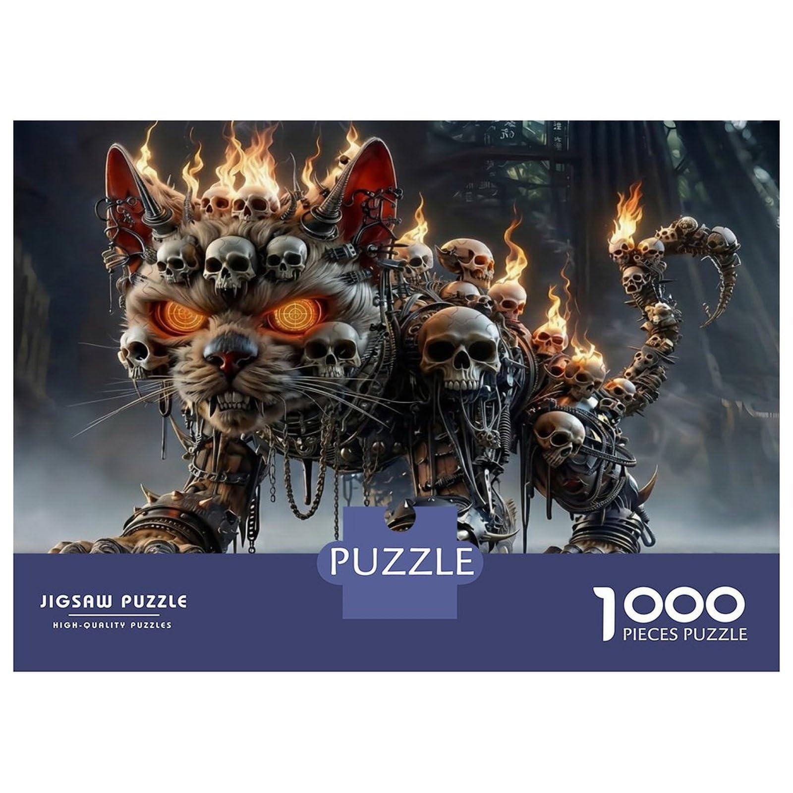 Mechanical Cat Beast 1000pc Premium Jigsaw Puzzle Puzzle for Adults Extra-Thick Cardboard Stress Relief Travel Adults Kids Age 12 Years Up 38x26cm/1000pcs — image 1