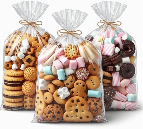 Better Crafts Bolsas de celofán de 20 x 30 pulgadas, paquete de 100 bolsas transparentes para envolver cestas y almacenamiento de alimentos