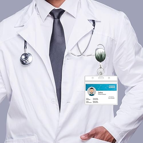 Miniatura 4 de Carrete retráctil para tarjetas de identificación con llavero retráctil para llaves, lindo nombre, carretes decorativos de tarjetas de