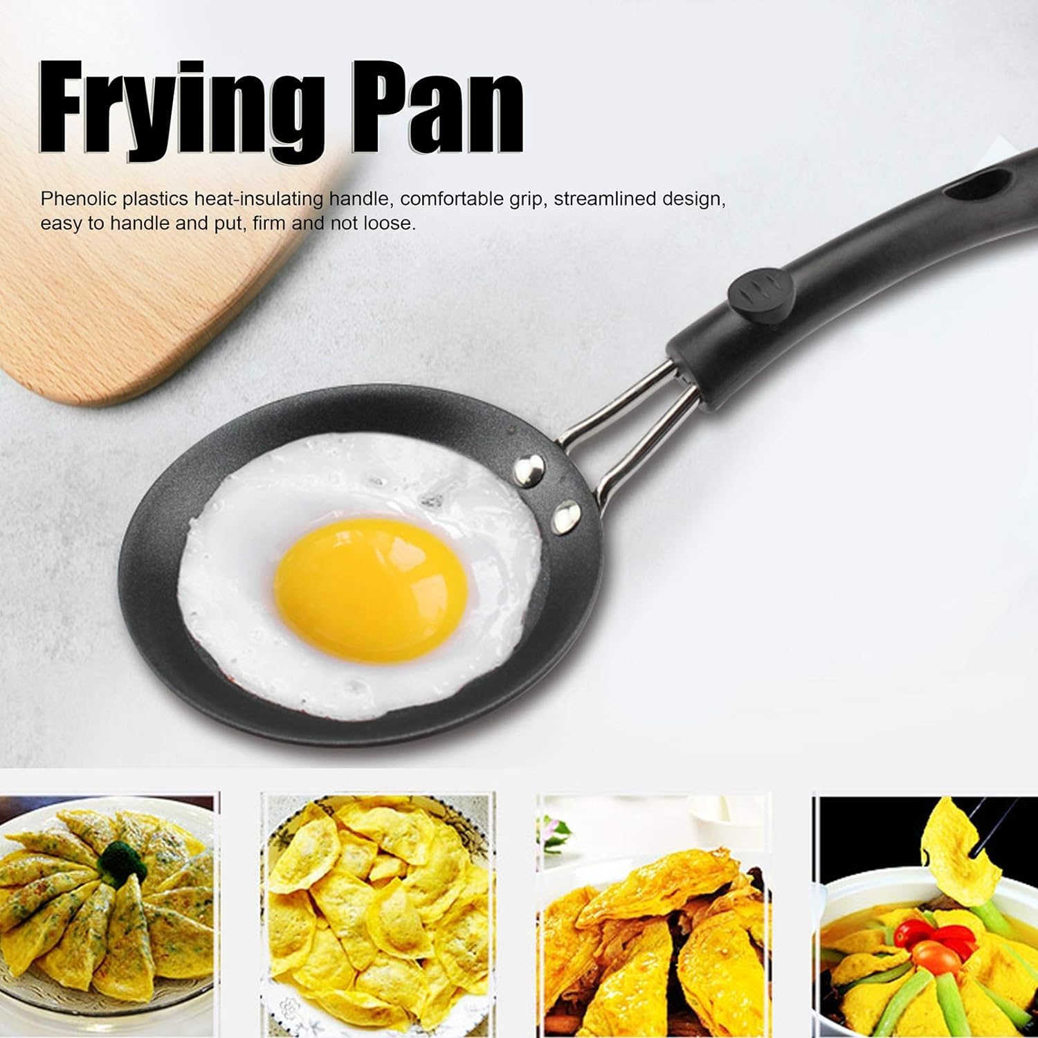 Padella per pancake， Padella for grill Padella antiaderente, Padella for pancake con uova fritte for colazione, Pentola for frittata con gnocchi, Pentola con manico termoisolante Pentole for cucina do