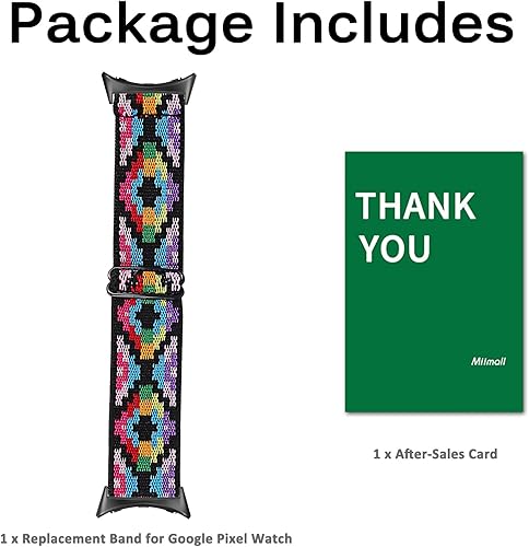 Miniatura 8 de Miimall Compatible con Google Pixel Watch 2 (2023) Pixel Watch, correa de nailon elástica