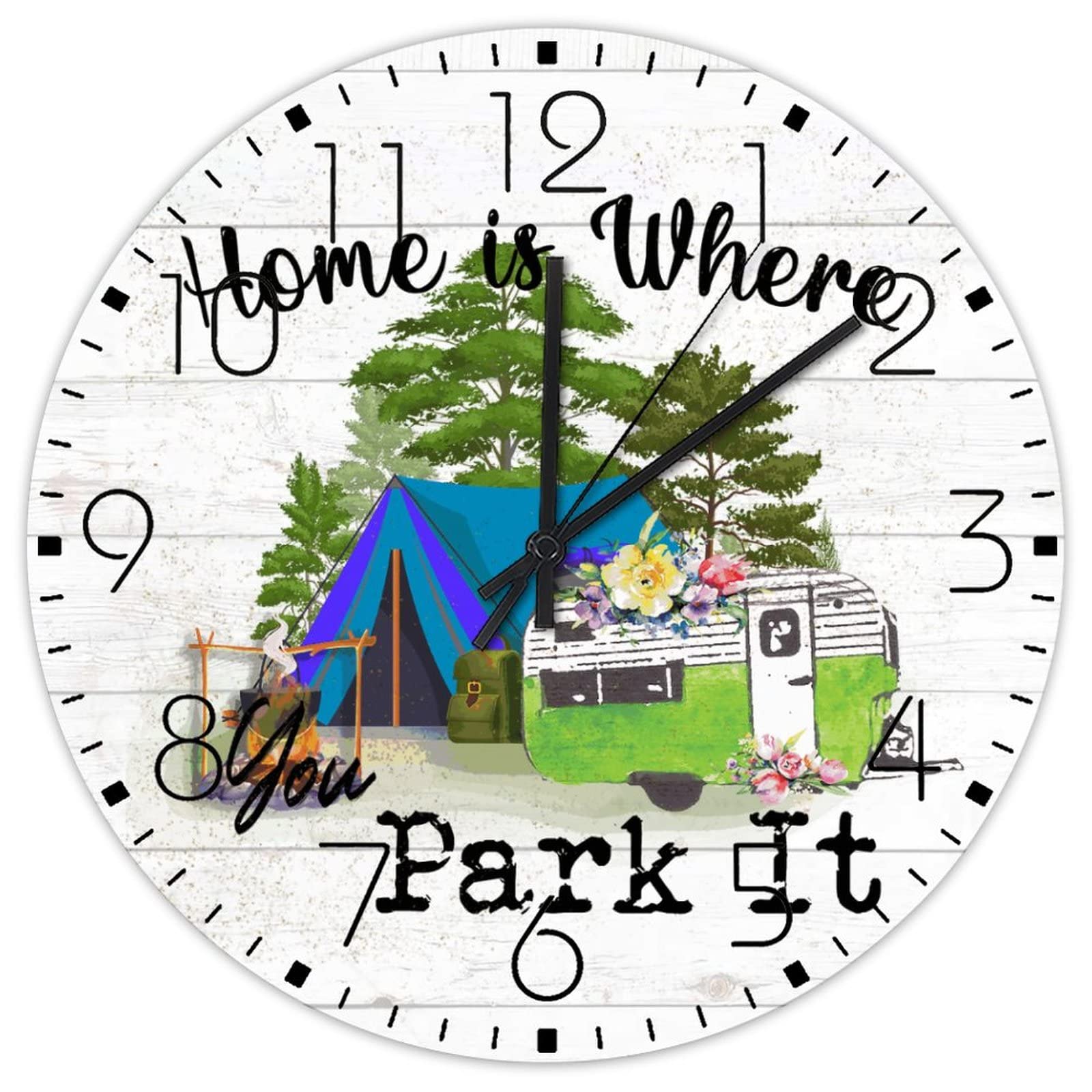 Horloge murale en bois idée cadeau idéale pour amateurs de camping