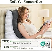 Vista 7 de Sasttie Wedge Pillow Set, 2PCS Reading Pillow for Sitting, Bed Wedge Pillow Headborad for Sleeping, After Surgery, Acid Reflux, Leg and Back