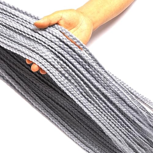 Miniatura 3 de Extensiones de cabello de ganchillo preenlazadas de 24 pulgadas, hechas a mano, 3 paquetes de extensiones de cabello trenzado de crothet para niñas