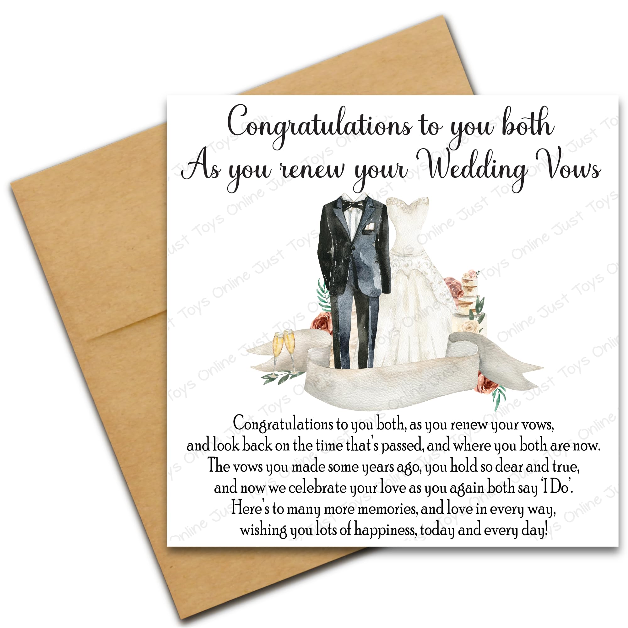 Wedding Vow Renewal Card, Congratulations on Renewing Your Wedding Vows, Boho Couple