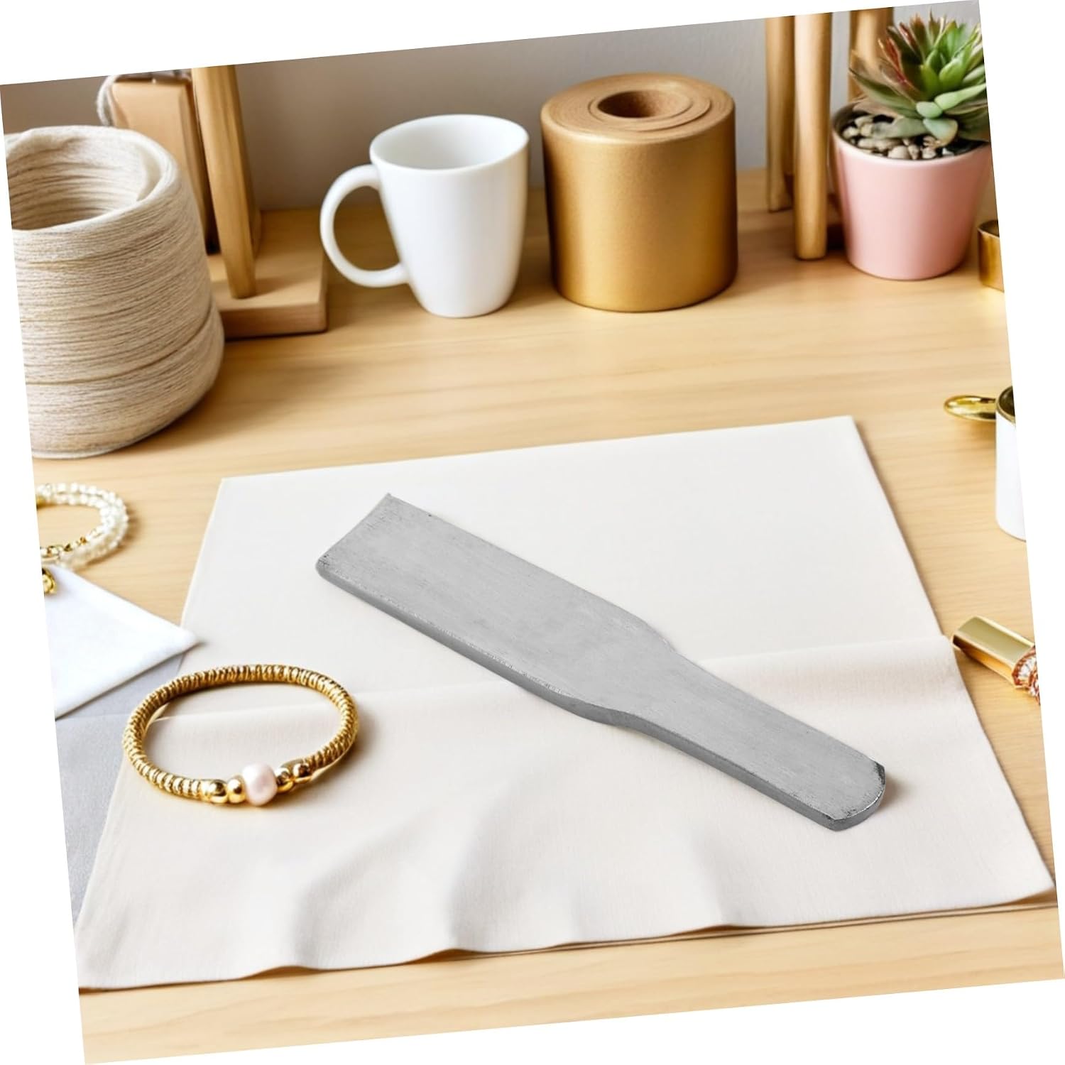 Tofficu Jewelry Hammer Tool for Wire Jewelry Making Metal Planishing Hammer Flat Head Metal Shaping and Stamping Tool for Artisan Crafting