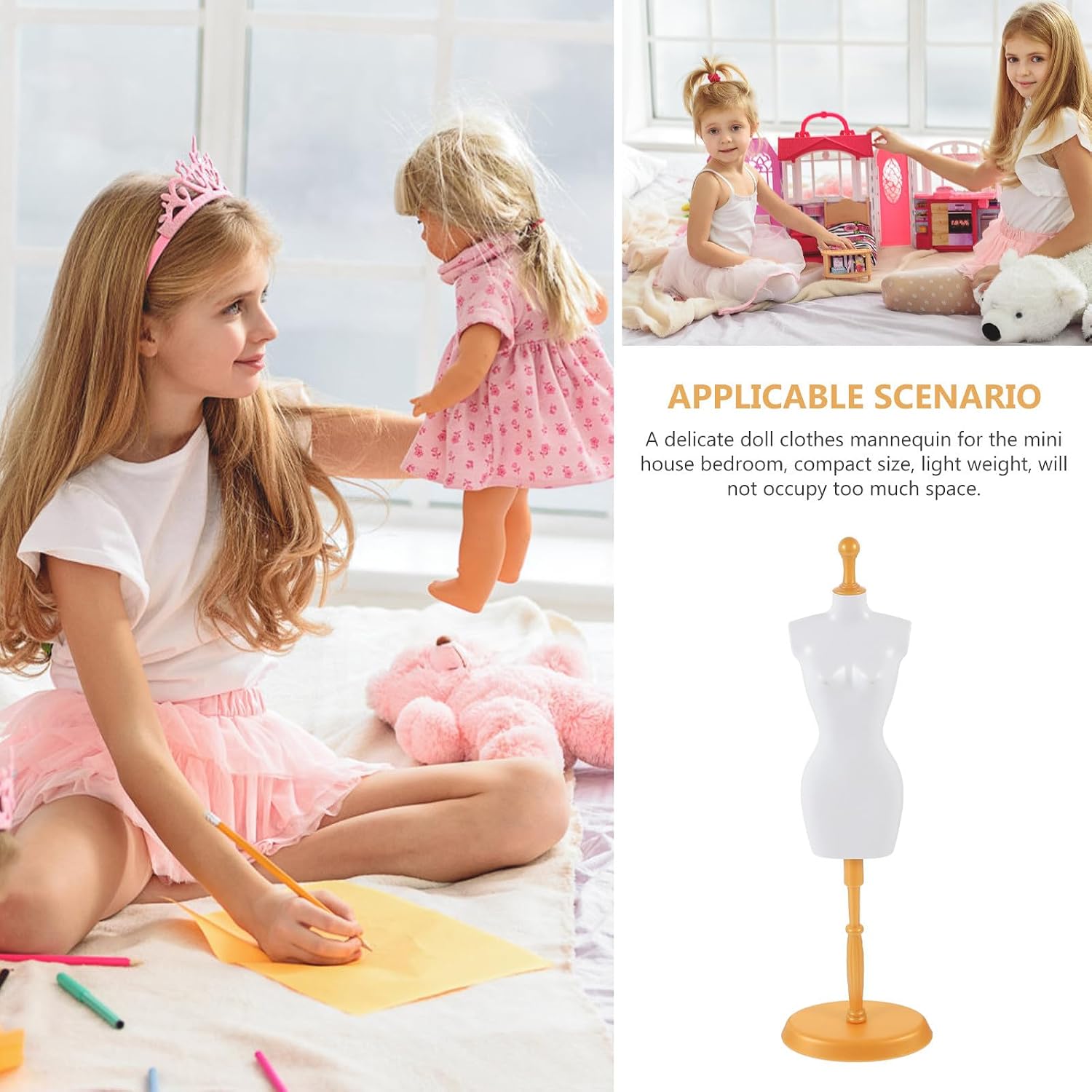 5pcs Mini Mannequin Model Doll Dress Display Rack for Doll's Clothes with Wear-Resistant Plastic, Smooth and Firm Surface, Lightweight for Mini House Bedroom Decor image 4