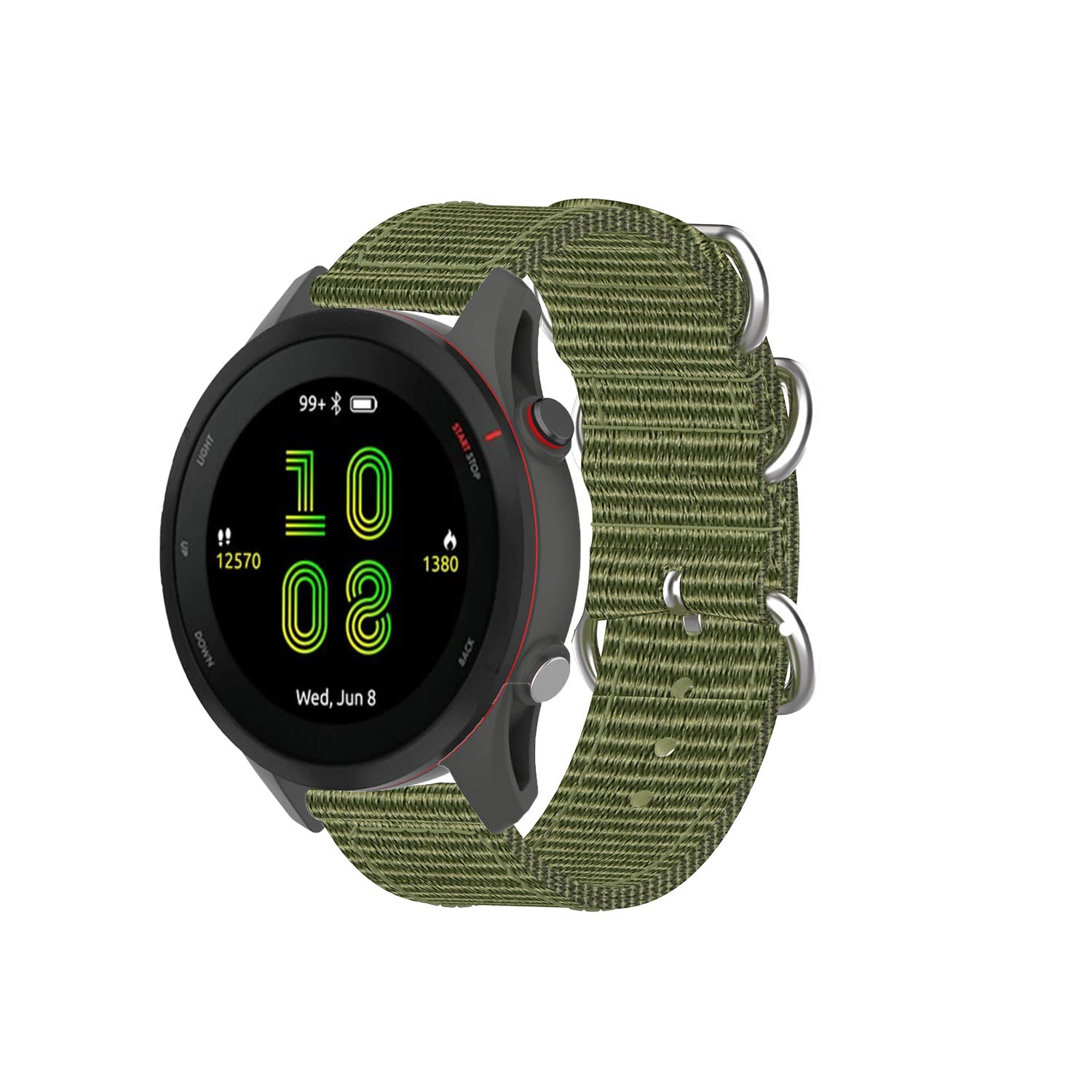 Tyogeephy Nylon-Armband Für Garmin Forerunner 255 – 22 Mm, Verstellbar, Mehrere Farben