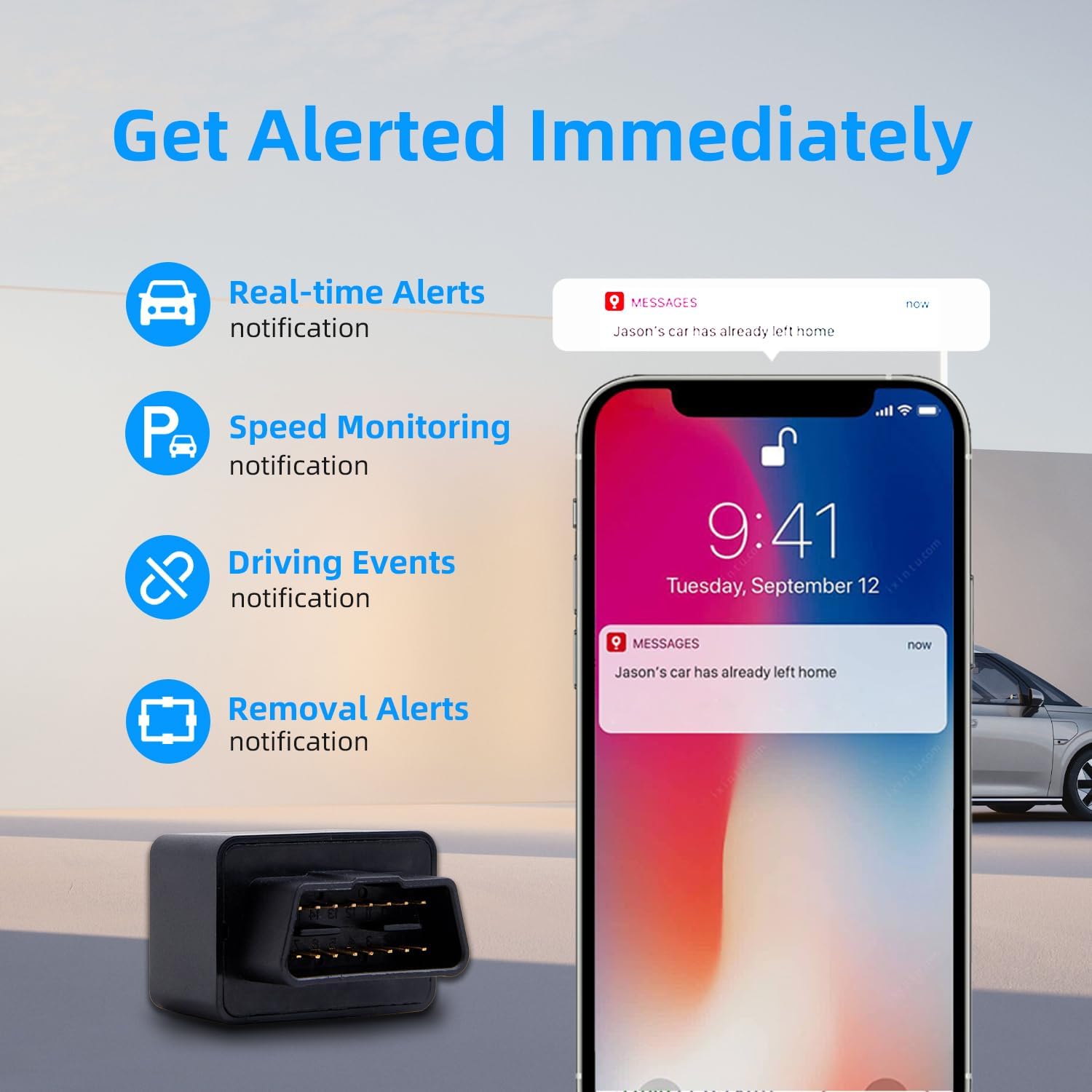 GPS Tracker for Vehicles, No Monthly Fee, No Subscription with Real-Time Location, Speeding Monitoring, Route History, Geofence, OBD, for Fleets & Families(SIM Card not Included)