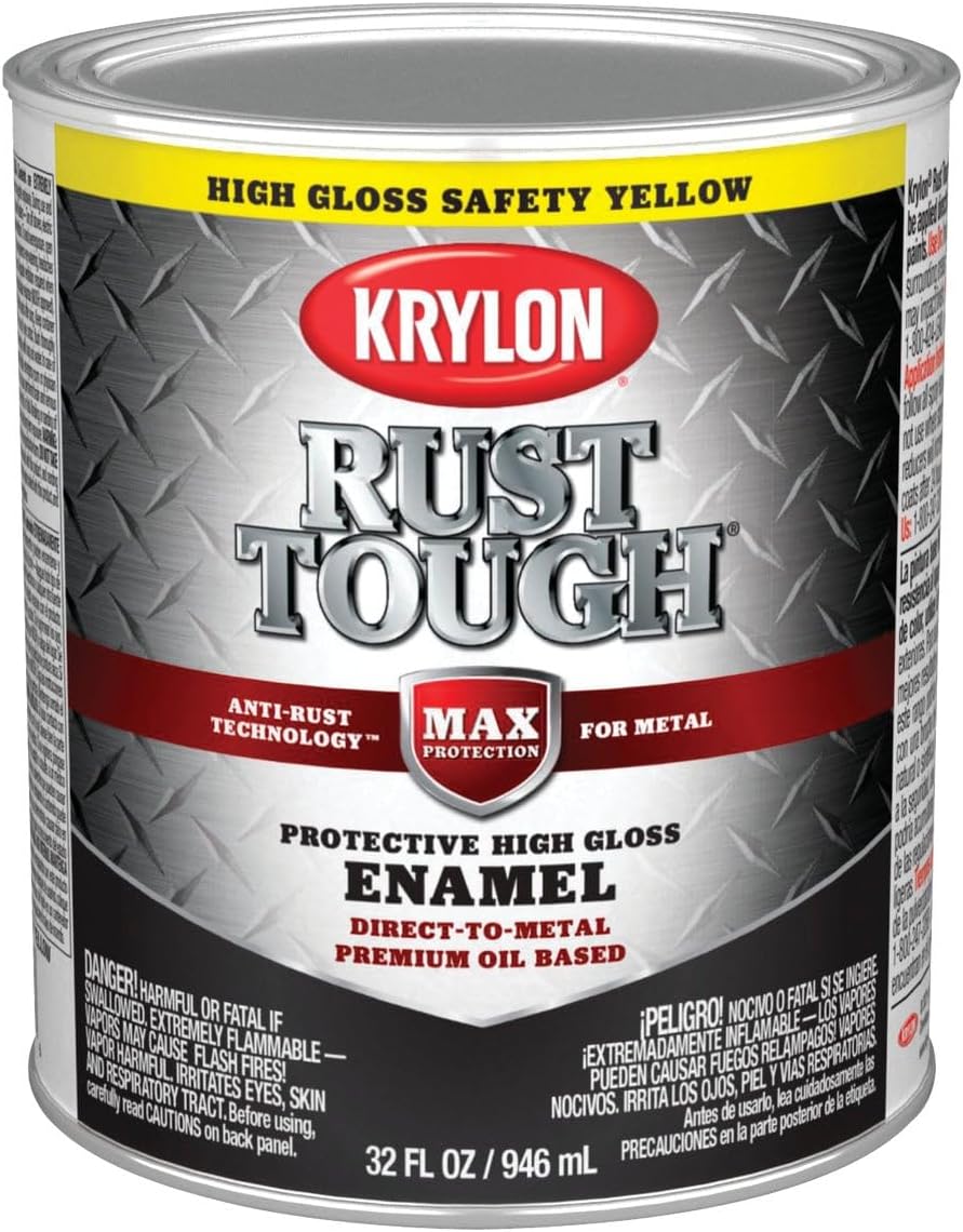 Anti-Rust Armor Indoor and Outdoor Gloss Safety Yellow Oil-Based Enamel Rust Prevention Pain