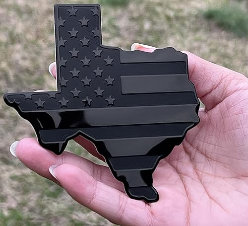Miniatura 1 de eVerHITCH Emblema de guardabarros de metal con bandera negra del estado de Texas para automóviles y camiones (3 x 4 pulgadas, negro)
