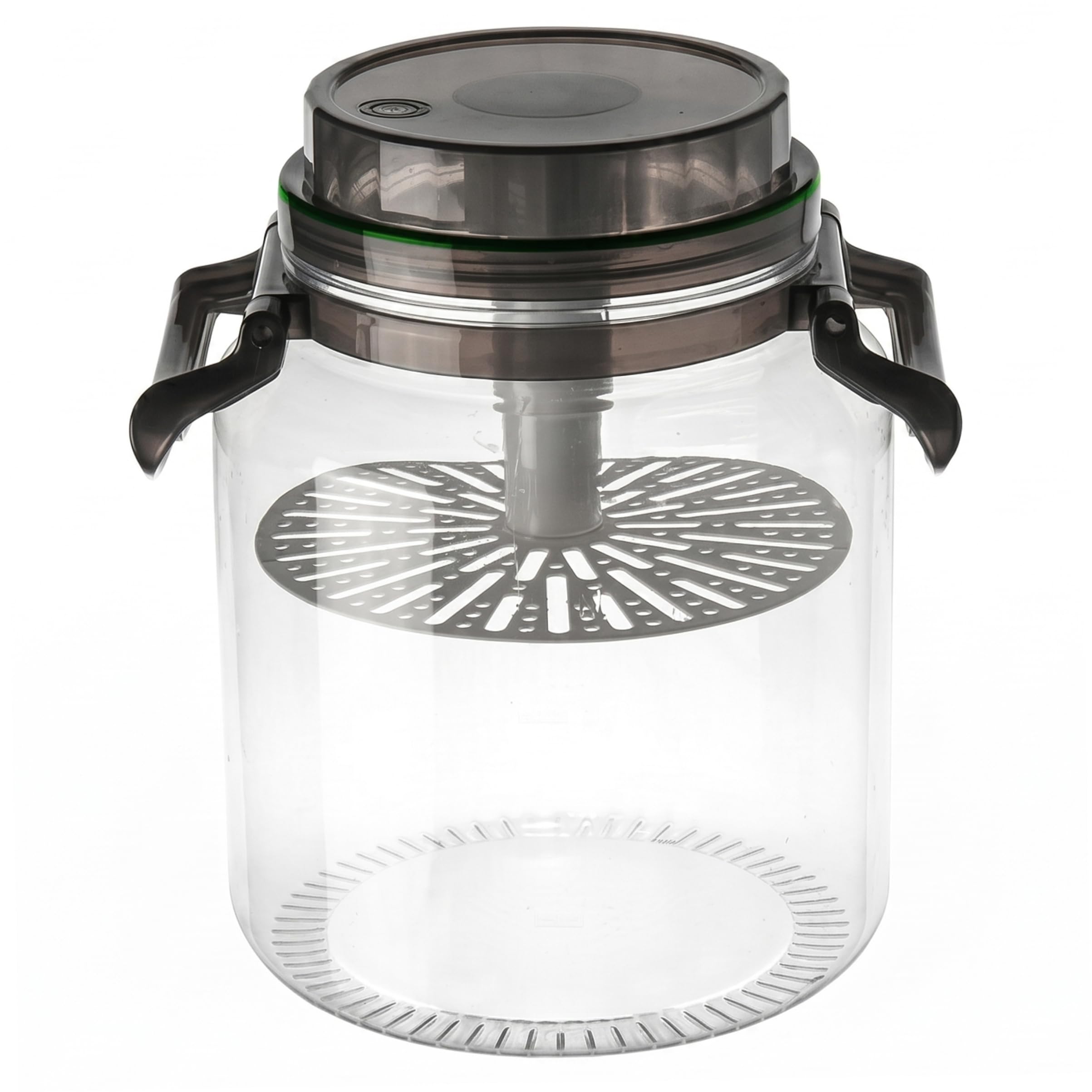 Uanqfegy Fermentation Jar - Airtight Plastic Pickling Jar with Press & Handle, 5L Large Food-Grade Clear Kimchi Container