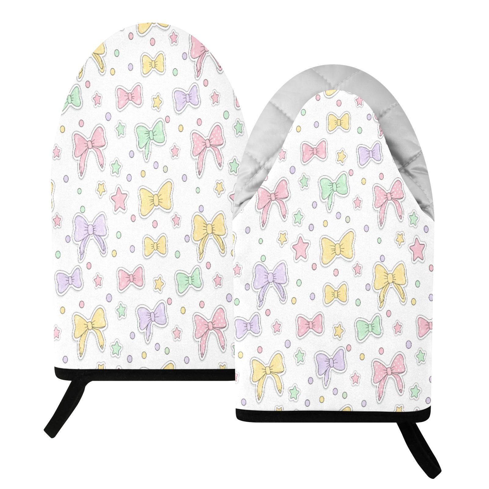 BURSTDDY Bows Oven Mitt,Heat Resistant Kitchen Mitts for Cooking