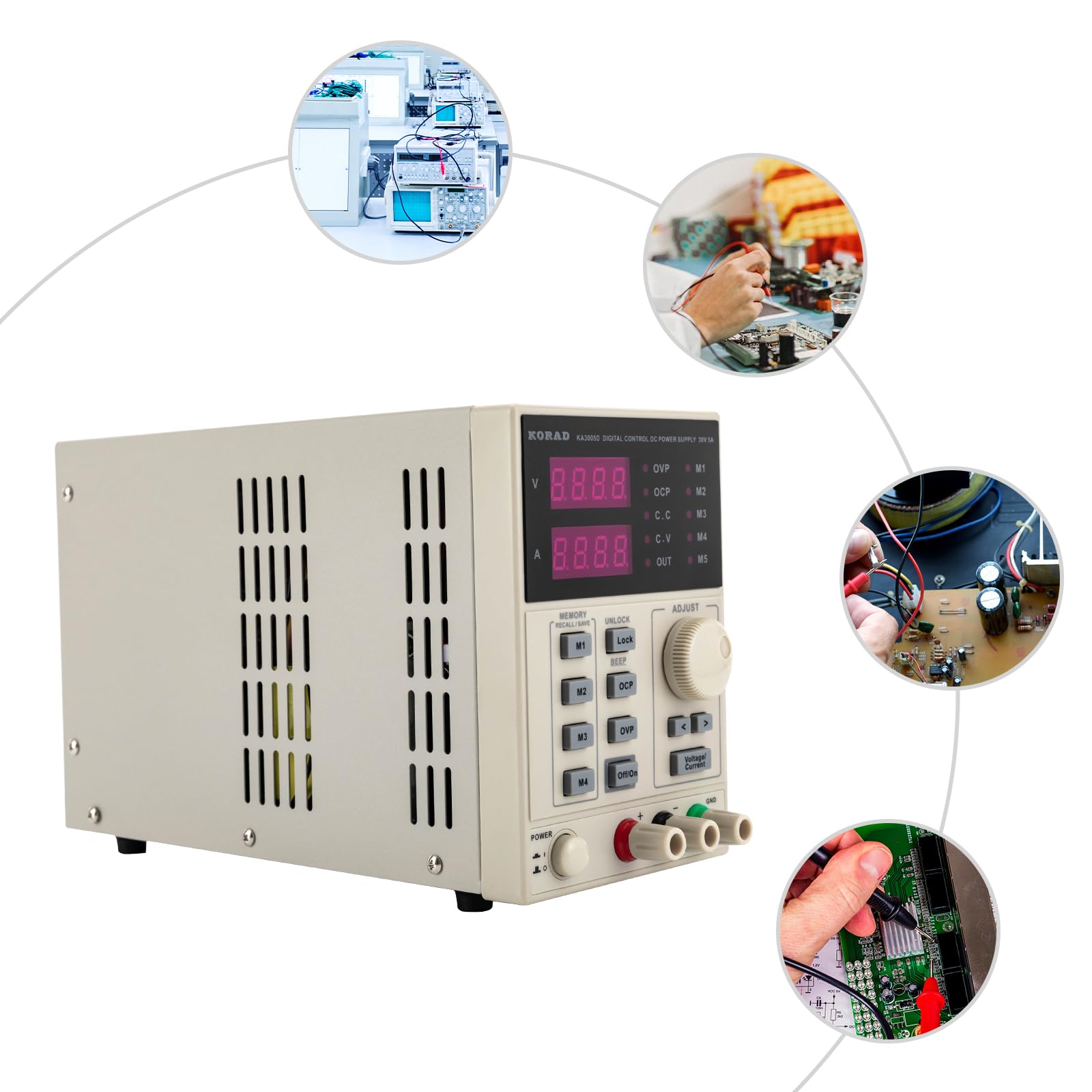 Fuente de alimentación de laboratorio, fuente de alimentación conmutada KA3005D, programable, 30 V/5 A, regulador de voltaje, fuente de alimentación CC para pruebas electrónicas