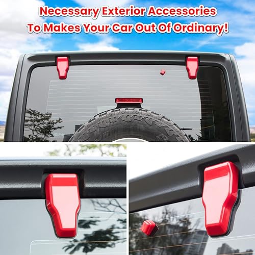 Miniatura 3 de Bisagra de ventana de puerta trasera y cubierta de boquilla de limpiaparabrisas para Jeep Wrangler JL JLU Sports Sahara Freedom Rubicon Unlimited
