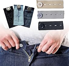 6 Pieces Waist Extender for Trousers, Adjustable Buttons, Button Extender Kit for Jeans, Elastic Waist Extender for Men and Women, Stretcher For Men And Women