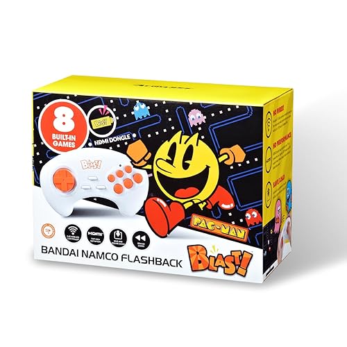 Bandai Namco Flashback Blast! comes with an HDMI dongle, 8 greatest Bandai Namco games built in and a 2.4G wireless game controller. Video output is