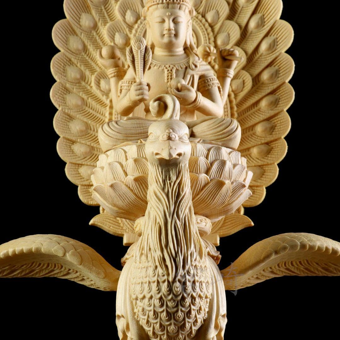 【修縁堂】 木製 珍品 一式 仏教工芸品 供養品 孔雀明王 修縁堂】 木製 珍品 一式 仏教工芸品 供養品 孔雀明王 修縁堂】