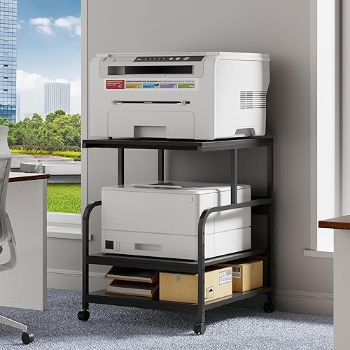 Warmiehomy Printer Stand, 24''×24''×29'' Large Printer Table for Home Office