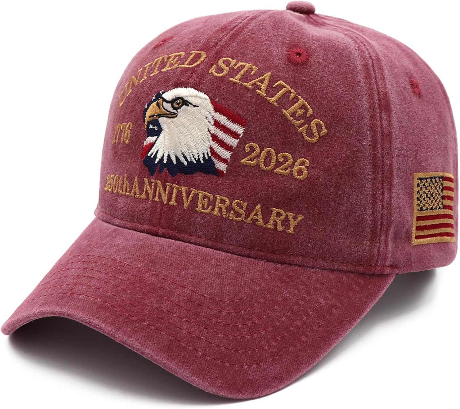 250 Anniversary USA Hat Embroidered Adjustable 250 Anniversary USA Hat,Patriotic Bald Eagle Baseball Cap for Men Women Gifts - Image 2