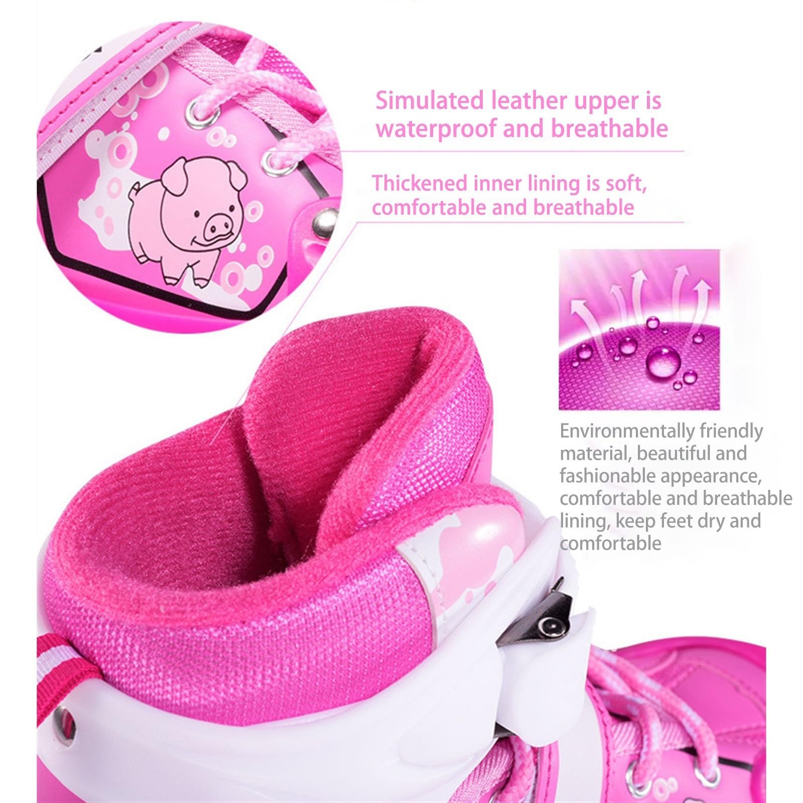Roller Enfant à Double Rangée pour Filles Et Garçons Et Adultes avec Roues Lumineuses, à Quatre Roues Débutants Patin A Roulette pour L'Intérieur Et L'extérieur