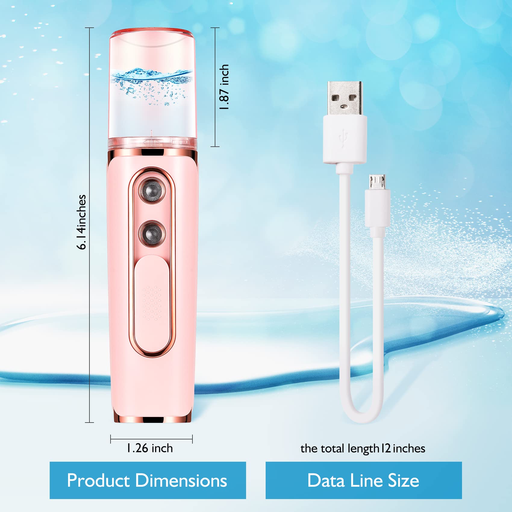 Nano Facial Mist Sprayer for Skincare, Makeup and Eyelash Extensions