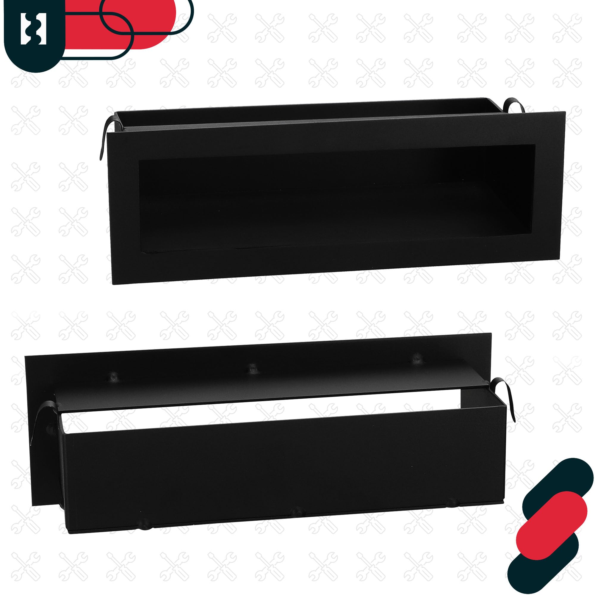 KOTARBAU® Grille Cheminée - Acier Revêtu Poudre - 30 cm - Noir - Grille Ventilation Cheminée - Aération pour Foyer - Design Moderne - Résistante Haute Température