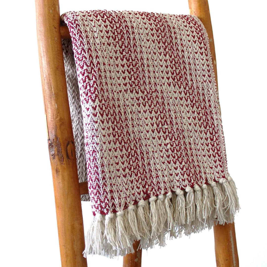 Couverture en coton style Boho et plaid indien naturel pour grand lit et canapé