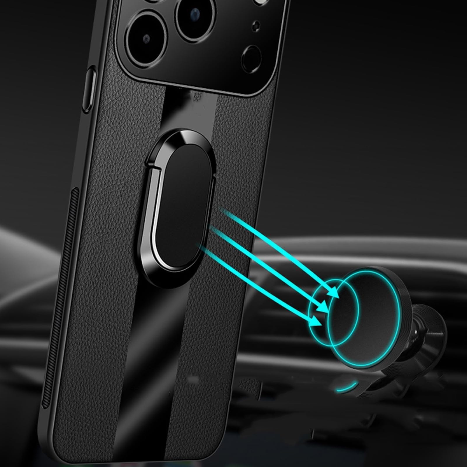 Etui na iPhone'a 17 Pro Max/17 Pro/17 Air/17, super cienka powłoka antypoślizgowa osłona na aparat (czarne, 17 Pro Max)