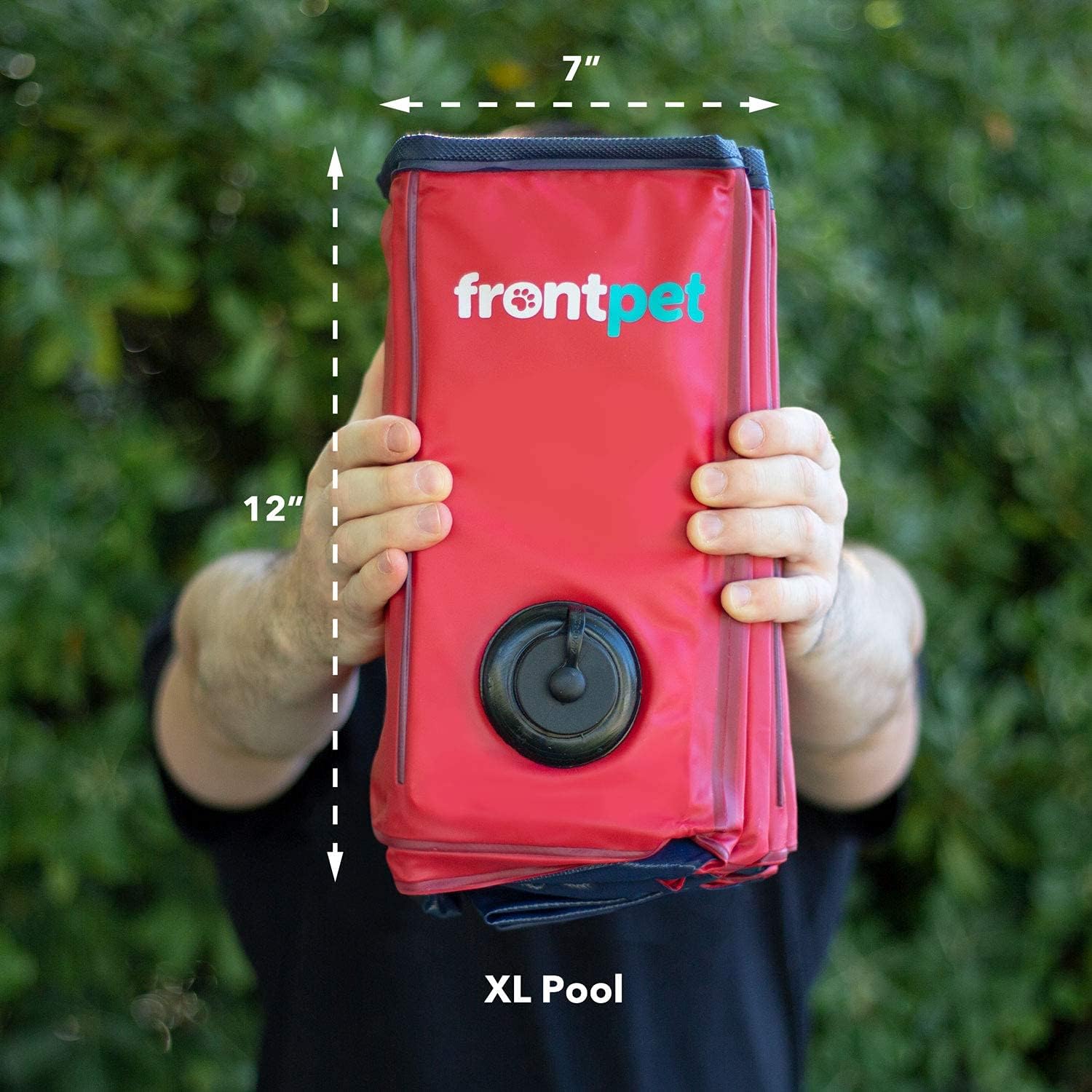 FrontPet XL Foldable Pool - 60" Width Swimming Pool for Large Dogs & Kids, Non-Slip Scratch Resistant Hard Plastic Shell, Portable Pet Pool