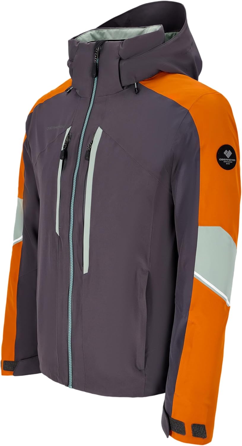 Obermeyer Mens Fall Line Ski Jacket, Waterproof Breathable 2-way Stretch and Primaloft Black Insulated