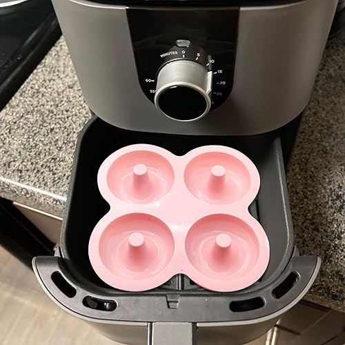 Miniatura 6 de 2 Pcs Air Fryer Donut Mold,Donut Pan,Reusable Donut Molds, Silicone doughnut mold, Cavity Non-Stick Bagel Pan,Ninja 2qt-8qt Air Fryer Accessories,