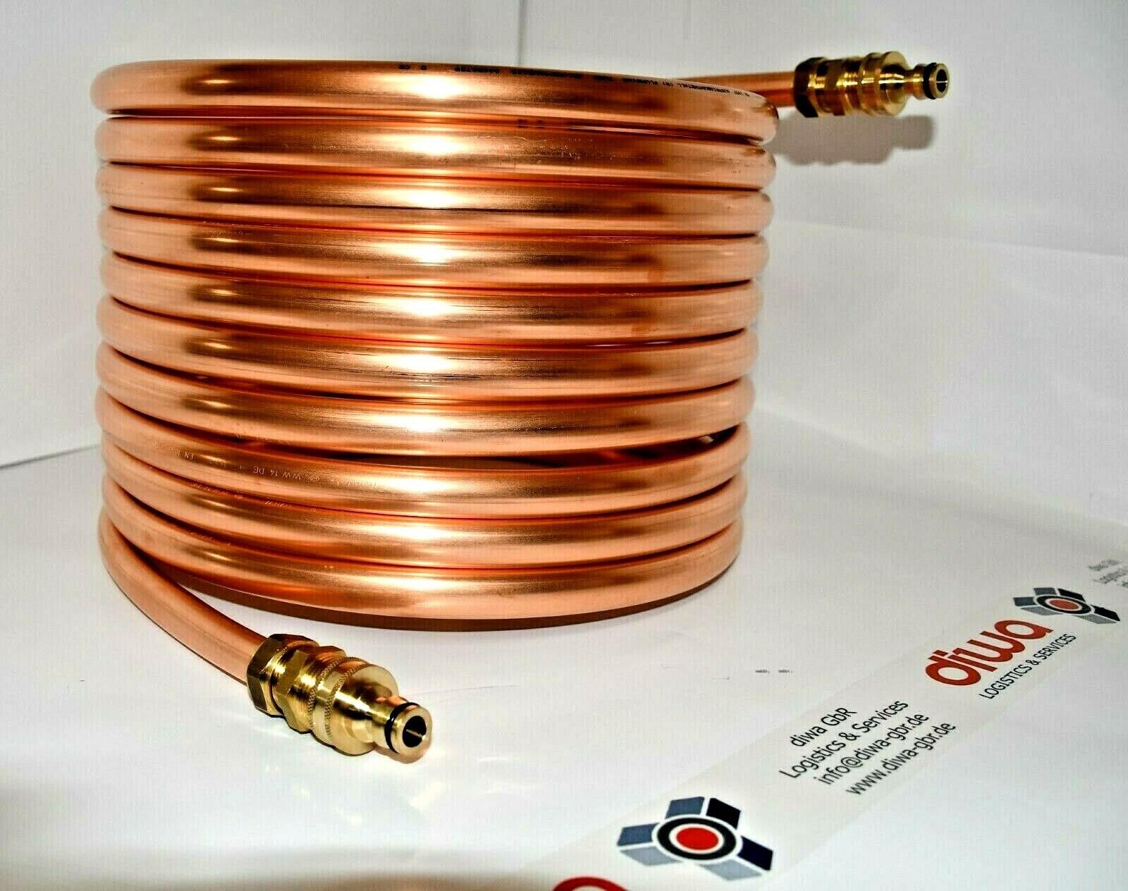 Spirale aus 10m Kupferrohr 15x1mm Außendurchm. ca.31cm Poolheizung ANSCHLUSS GARD.