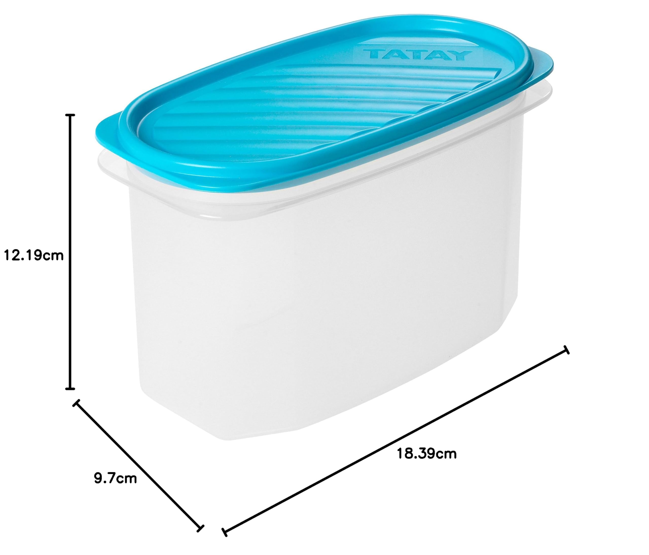 TATAY Contenitore Alimenti A Vite 0,6L – Porta Pranzo In Plastica, Senza BPA, Adatto A Microonde E Congelatore, 8,5x8,5x16,5 Cm, Blu - 4