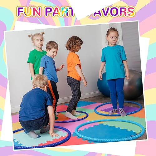 Miniatura 5 de Sratte 12 aros de juguete desmontables y ajustables para niños, anillo de ejercicio de color, círculo de plástico para niños y adolescentes,