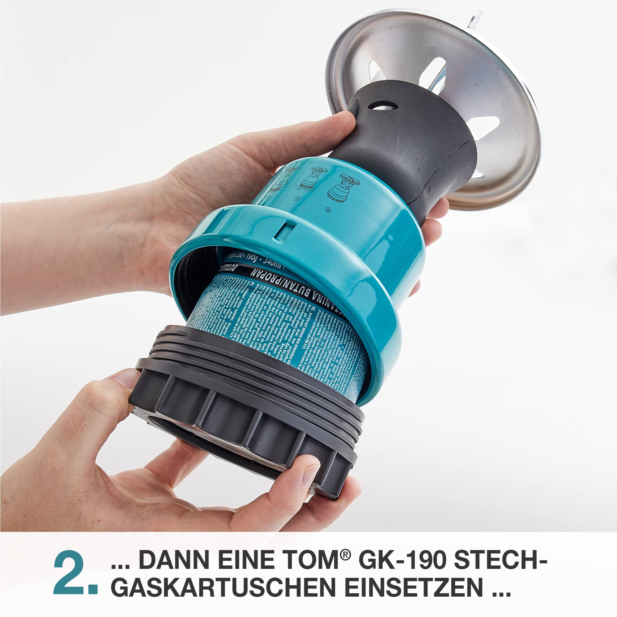 TOM 6 x, 12 x oder 48 x 190 g gaskartuschen Butangas Kartuschen mit Sicherheitsventil – Butan Gas Kartuschen ideal für Ihren Campingkocher, Camping Lampe oder für Lötbrenner, Abflämmgerät & Co.