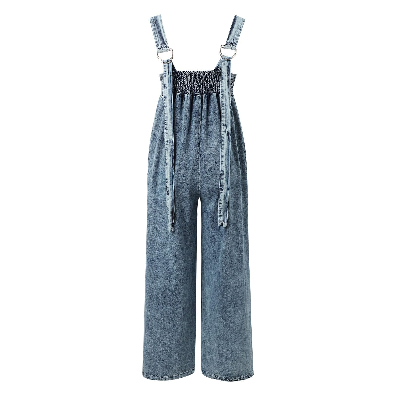 Mono Elegante Mujer Jumpsuit Vaquero para Vestidos Monos Vestido Camisero Vaqueros Peto Tejano Petos