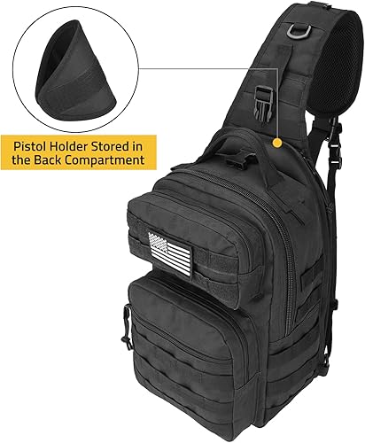 Miniatura 3 de CVLIFE Mochila táctica para hombres, bolsa de hombro militar, bolsa de asalto militar Molle Army Assault Bolsa táctica desmontable con soporte para