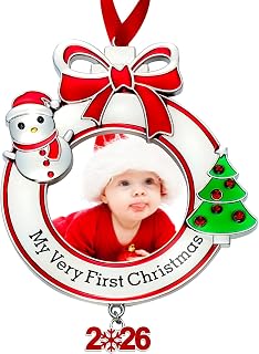 Yookeer 1 Piece Baby First Christmas Photo Ornament 2026