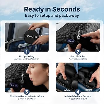 Travel Cushion for Long Flights Inflatable Airplane Seat Cushion