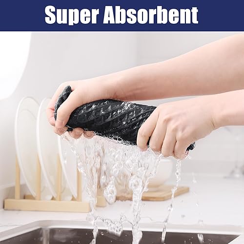 Miniatura 125 de Homaxy Trapos de cocina de microfibra con tejido de gofre, 12 x 12 pulgadas, ultra absorbentes y de color sólido, paños de cocina de secado rápido