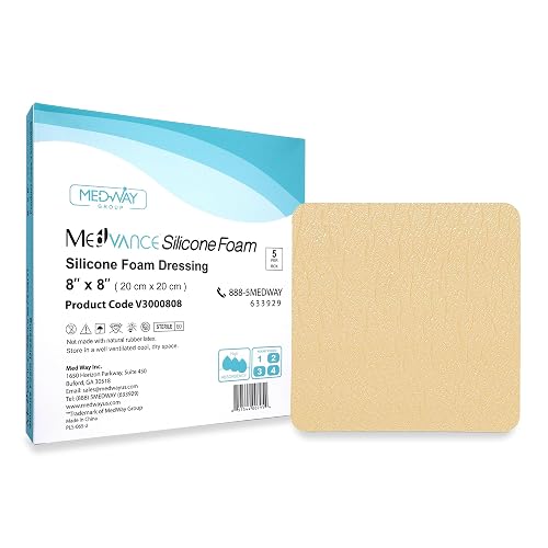 MedVance TM Silicone - Silicone Adhesive Foam Absorbent Dressing, 8"x8",