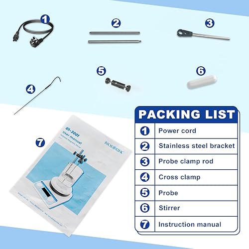 Miniatura 6 de Agitador magnético placa caliente 536 , 50-1500 RPM agitador magnético con barra agitadora, placa caliente de laboratorio con sensor de sonda de