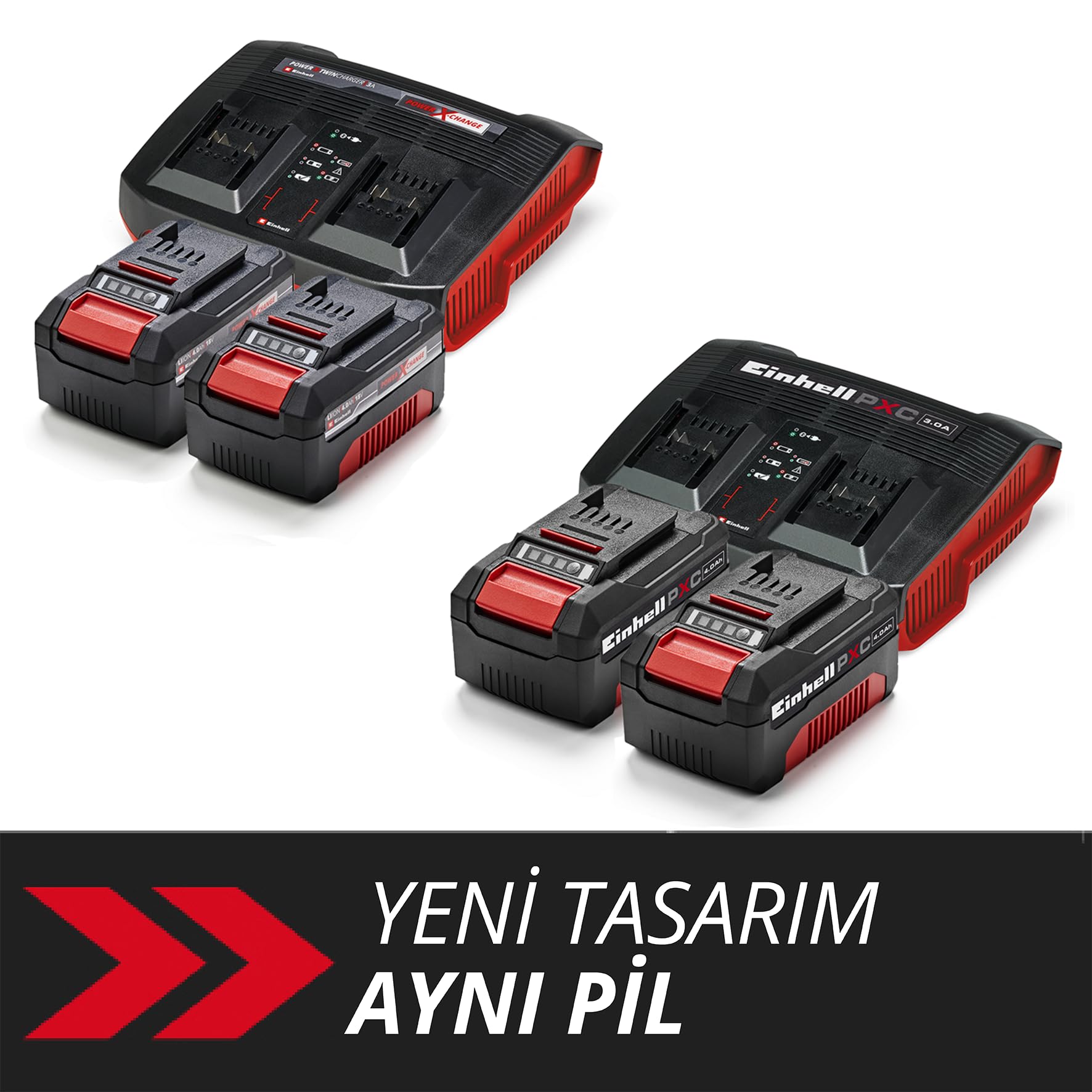 Einhell Orijinal Starter Kit 2x 4,0 Ah PXC Akü ve 3A Twincharger 4512112