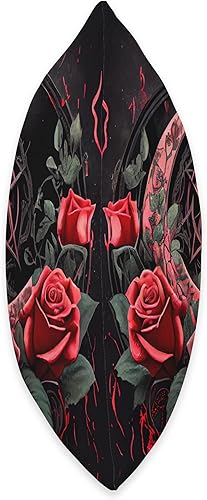 Miniatura 2 de Colorful Abstract Digital Art Unique Design Almohada gótica y mítica de bruja con símbolo de brujería y luna oculta 16 x 16 pulgadas multicolor