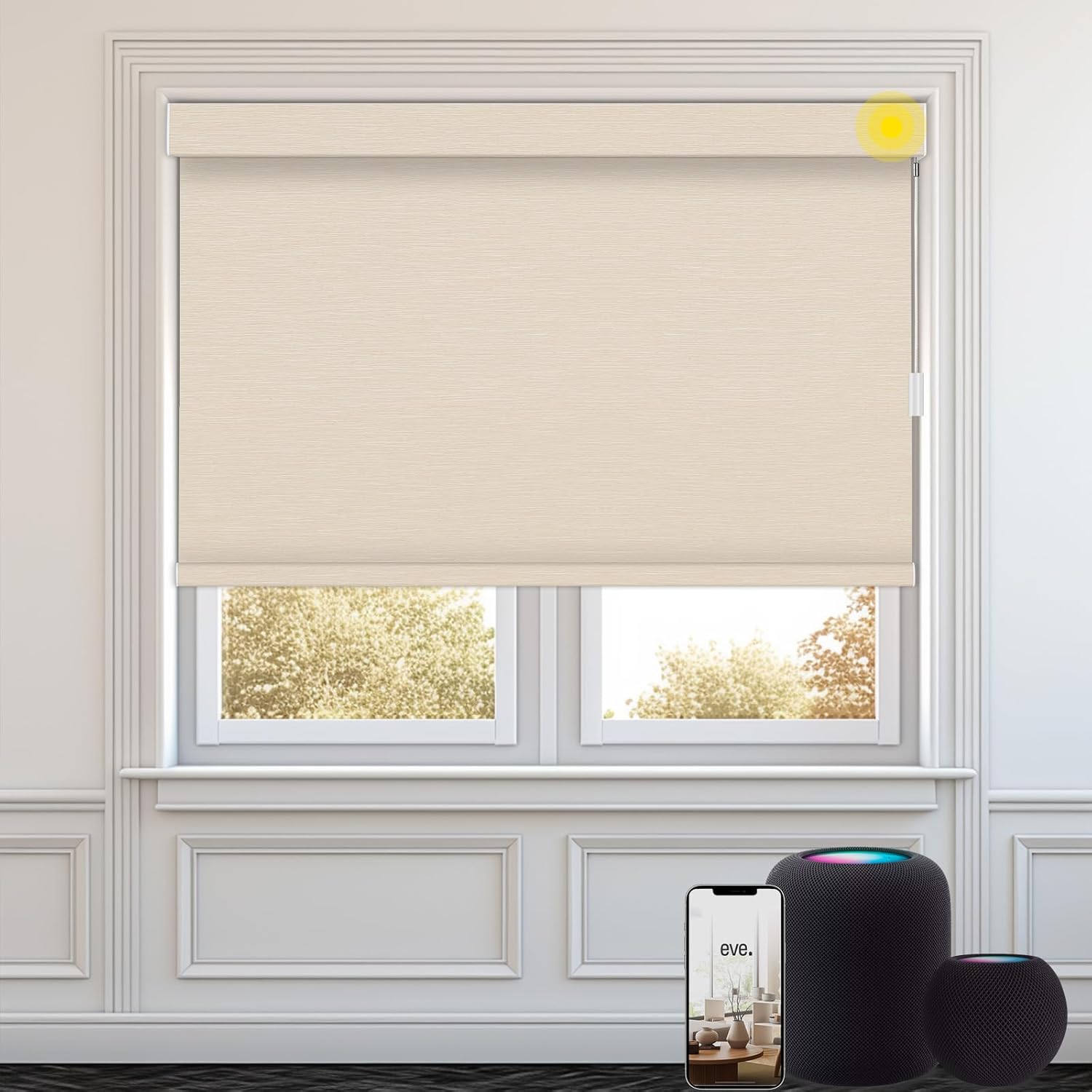 Changshade Smart Roller Shade Powered by Eve MotionBlinds Motors with Apple HomeKit