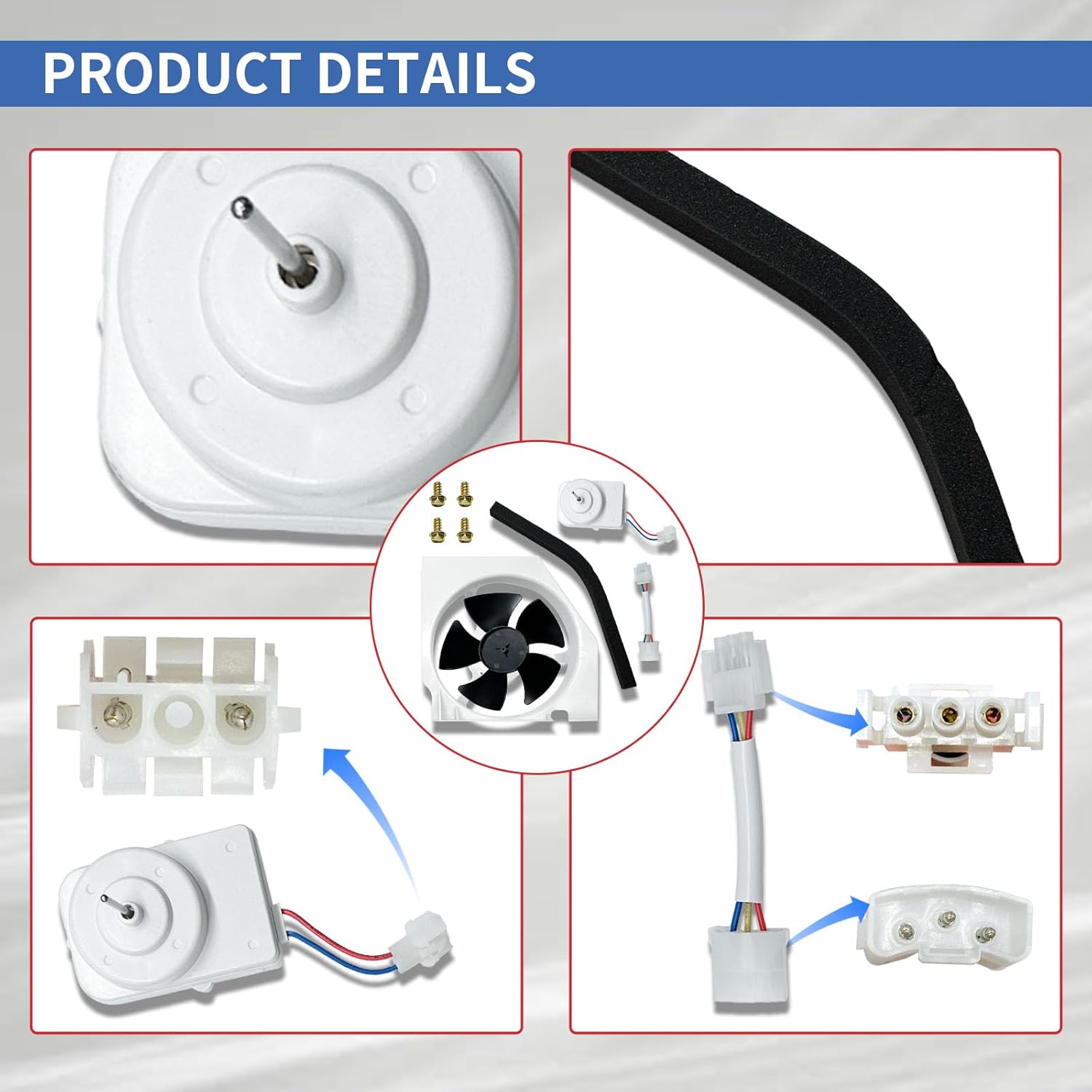 5303918774 Condenser Fan Motor Compatible with Ken-More Frigi-daire Crosley Refrigerator FRS6KR5JSB0, FRT21S6JB, CFTR1826LK, CFTR1826LM, etc. Replace 240334001, 240334003, 5304491362